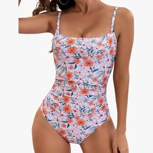 Floral One-Piece Swimsuit Med NWT